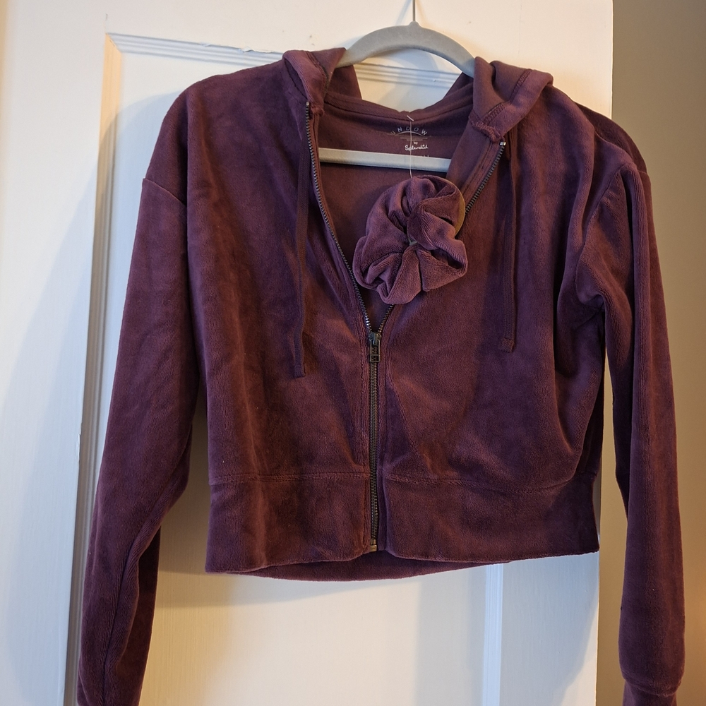 Sundown By Splendid Plum Zip-Up Hoodie Jacket
